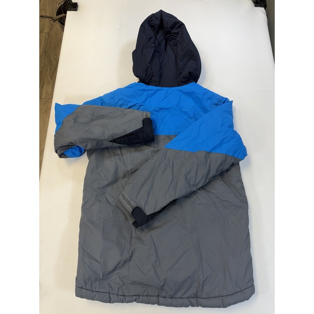 The Children's Place Boys L Puffer Jacket Hooded Insulated Colorblock Blue Zip - Picture 11 of 11